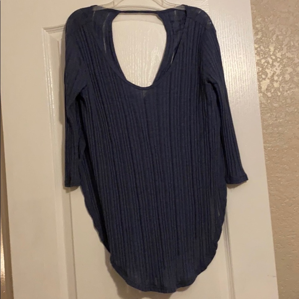 Free People Navy Open Sid3 Top